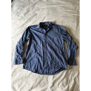 Jos. A. Bank Reserve Mens Large Blue Button Down Shirt Traditional Fit Cotton